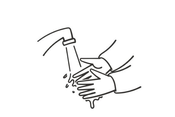 Download Doodle Wash Hands with Tap Water - Wash hands Collection